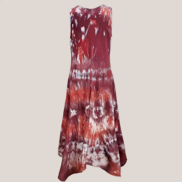 Elden Tie Dye Dress Rust, Red, and Brown Tie-Dye Fairy Dress by Akasha Sun - Picture 2 of 4